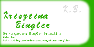 krisztina bingler business card